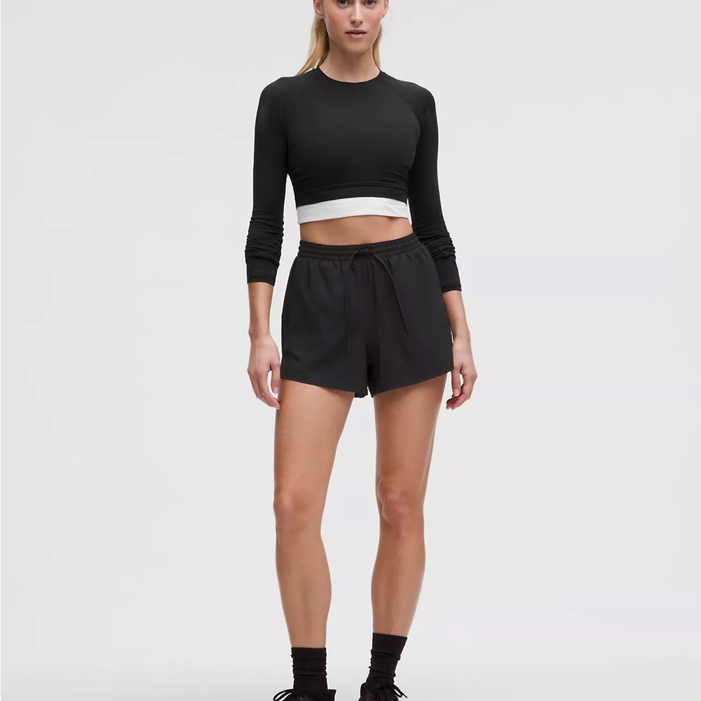 Lululemon Athletica Black Women's Pace Rival High-Riss 3”